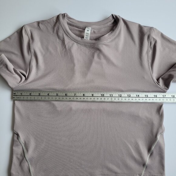Lululemon Ventilated Open-Back Training T-Shirt Mauve Grey - Picture 3 of 9